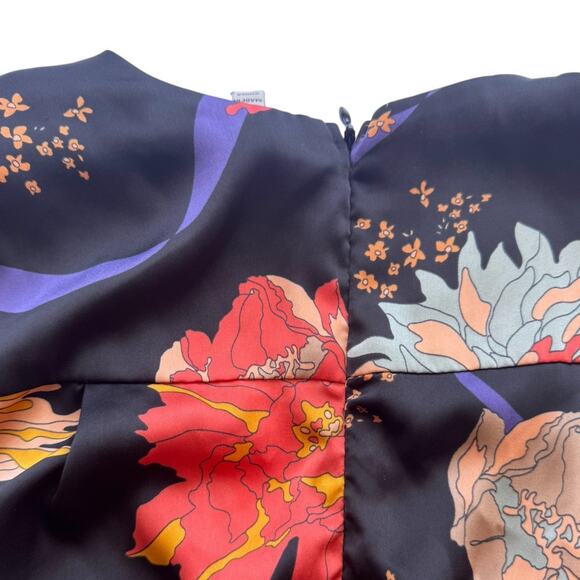 Pinch Abigail Black Floral Satin Maxi Dress Small - Picture 6 of 9